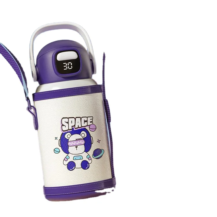 Симпатичный керамический стакан 500 мл детский розовый Утенок из нержавеющей стали дорожный термос Электронная вакуумная водяная соломенная переноска