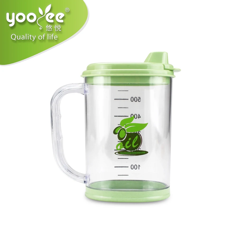 600ml rectangle Plastic Big kitchen oil pot with degree scale