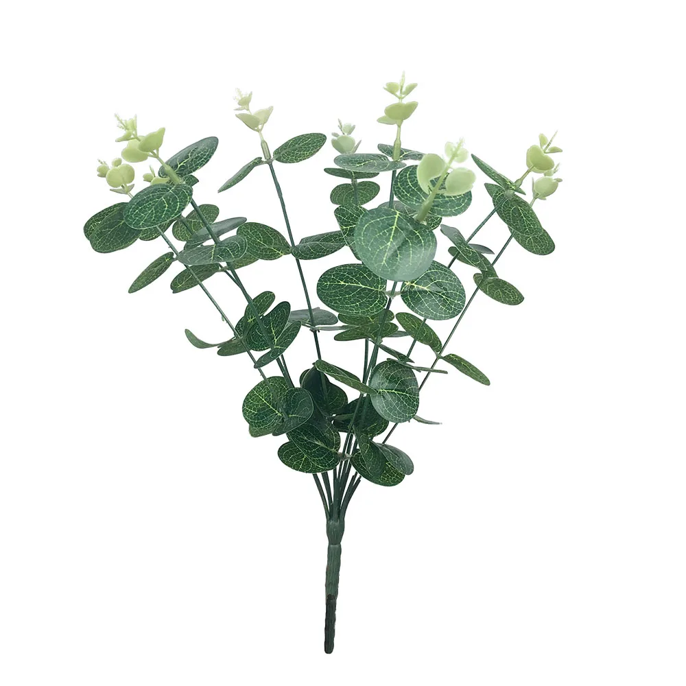 Artificial Plants Eucalyptus Grass Plastic Ferns Green Leaves Fake Flower Plant Wedding Home Decoration Table Decors