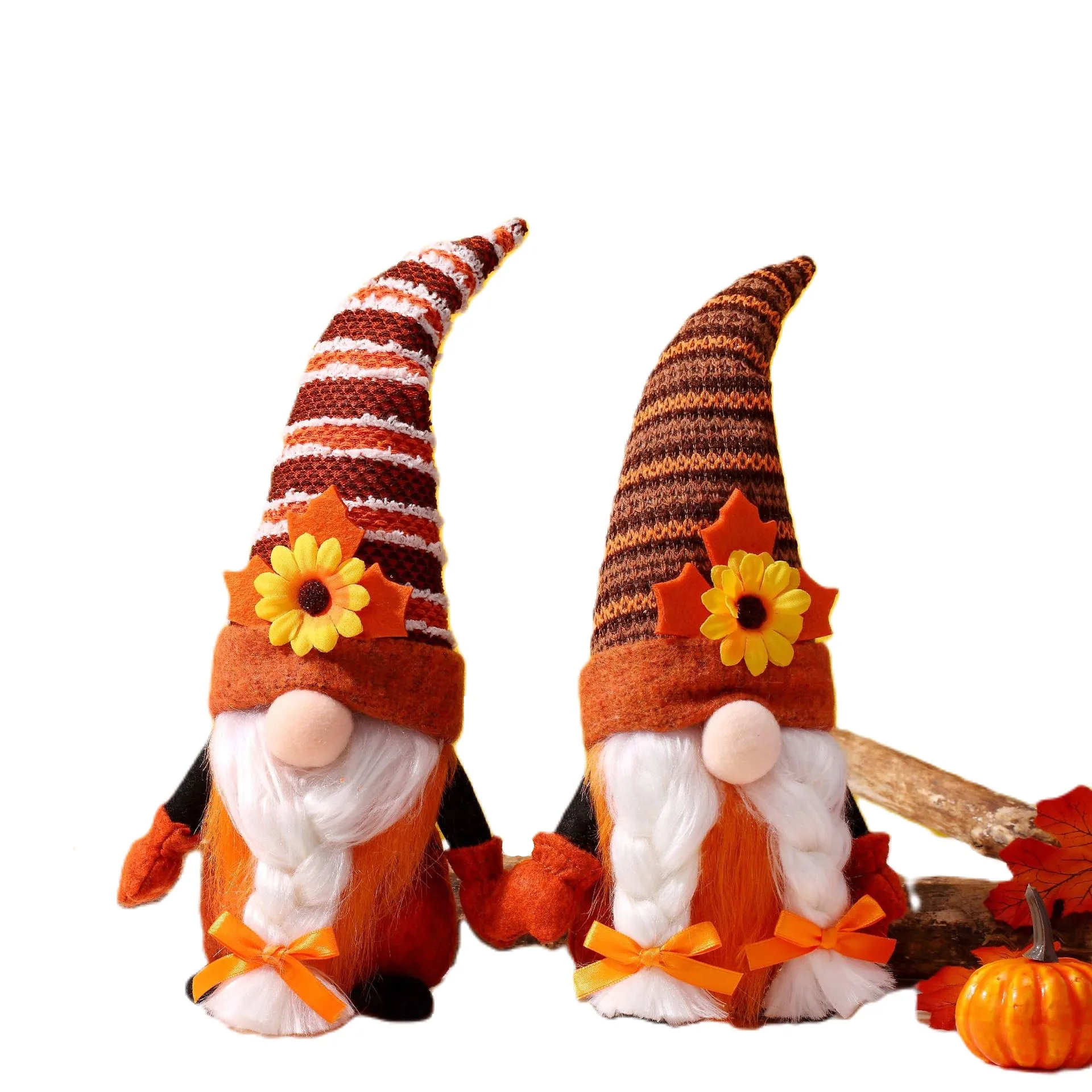 Gnomes Plush Dolls Harvest Maple Leaf Mini Doll Plush Toy Ornament Male/Female Type Faceless Doll