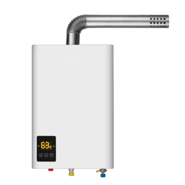 Satin finished brush body high end looking Gas Geyser instant type tankless instant Gas Heater good quality home use