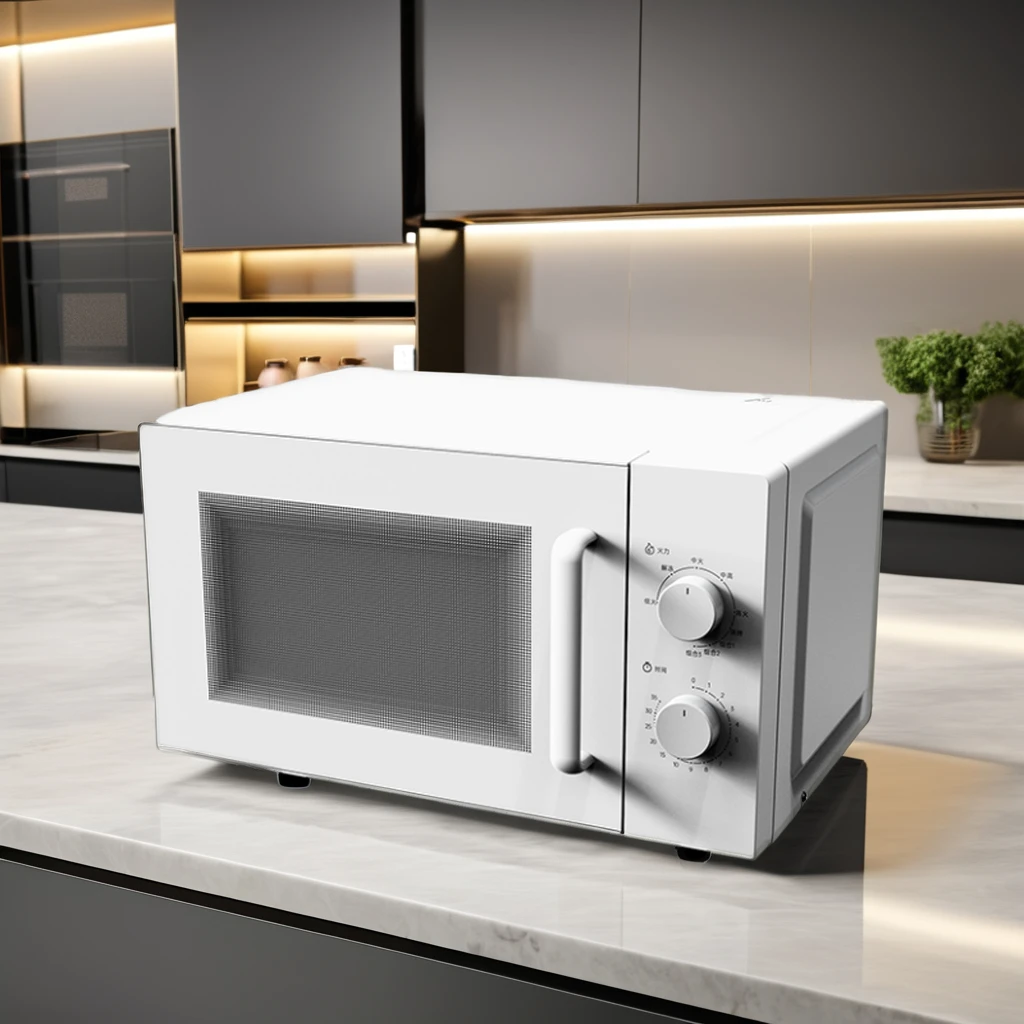 Electric 20L True Microwave Oven with Digital Display Stainless Steel Cavity Kitchen Cooking Countertop Solo Style Household Use