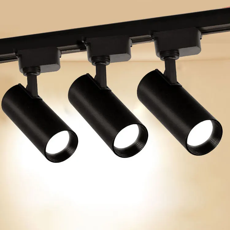 Wholesale price black commercial IP20 adjustable dimmable aluminum integrated cob 20w led track light