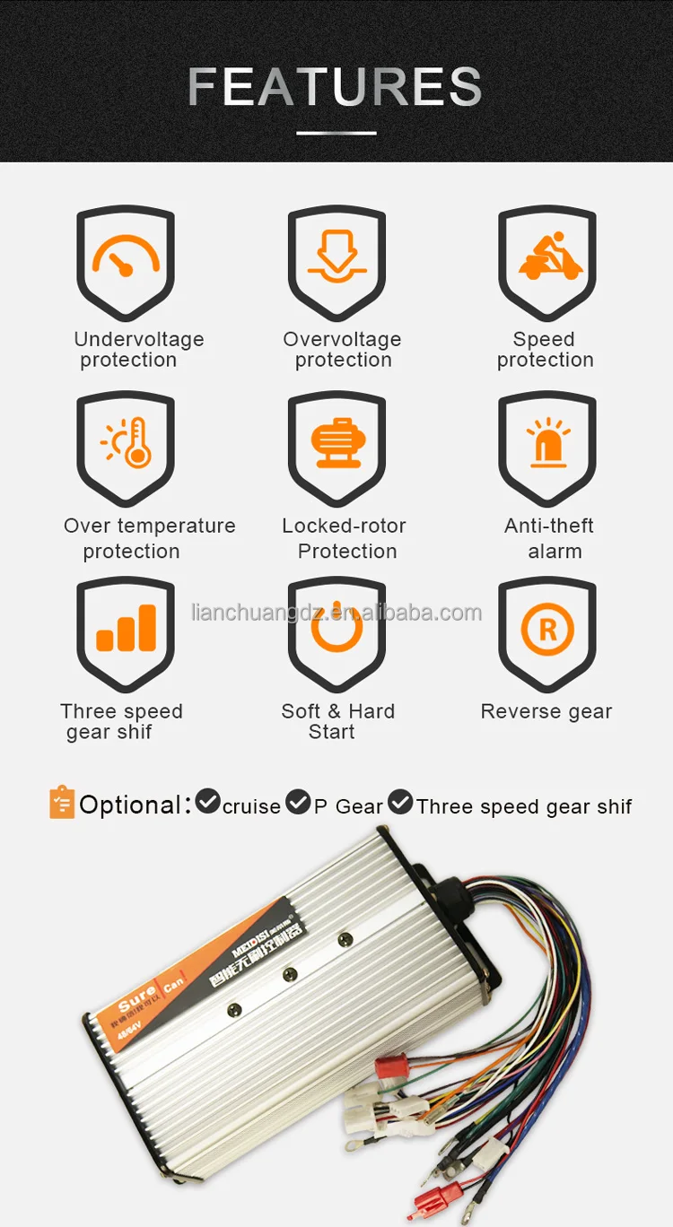 MEIDISI 24v 1800w Motion speed scooter tricycle ATV retrofit kit dc motor bldc controller