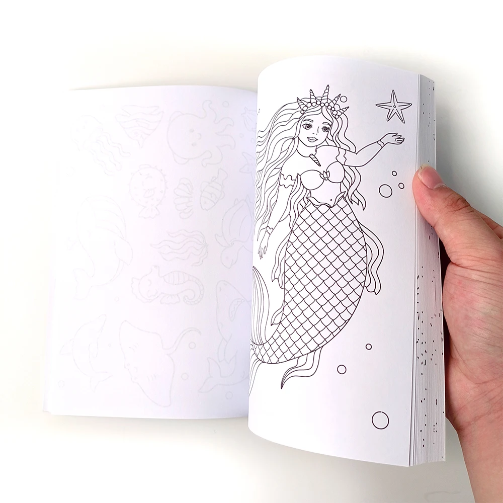 New Product Coloring Book For Children Baby Fun Mermaid Graffiti Education Toys Custom Drawing Book Printing