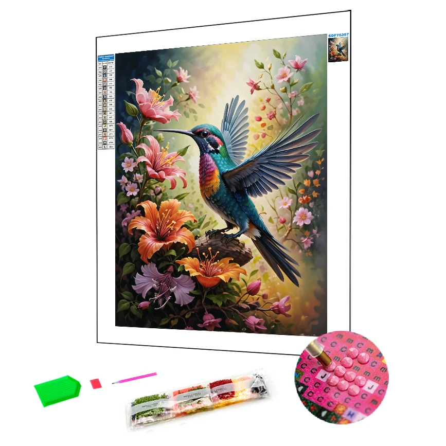 DIY 5D Diamond Painting Birds And Flowers Full Drills Rhinestone Adults Diamond Painting Set For Animal Series Crystal Painting