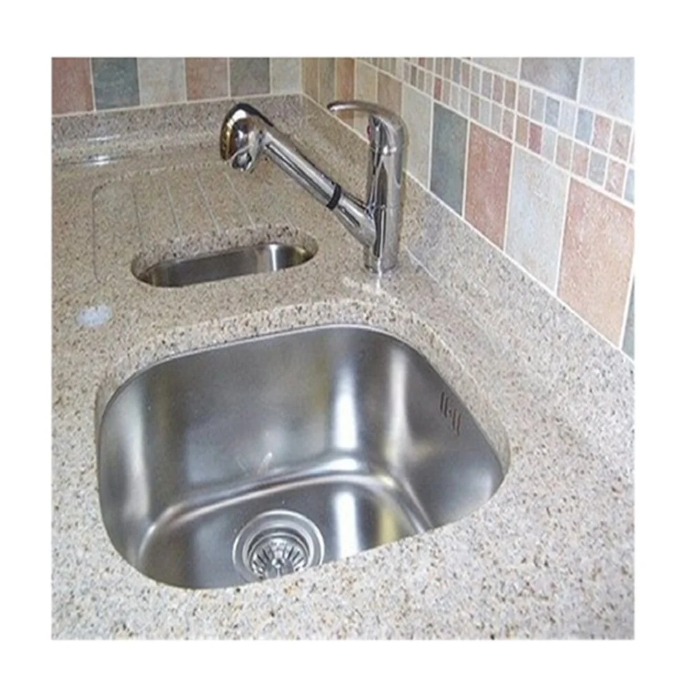 Misty yellow granite countertop for kitchen island design