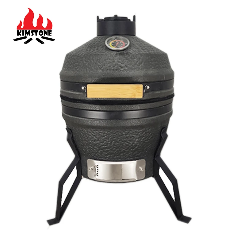 KIMSTONE 13 Inch Kamado Grill Outdoor& Indoor BBQ Charcoal Grill Foam Glazed Ceramic Oven High Temperature Insulation