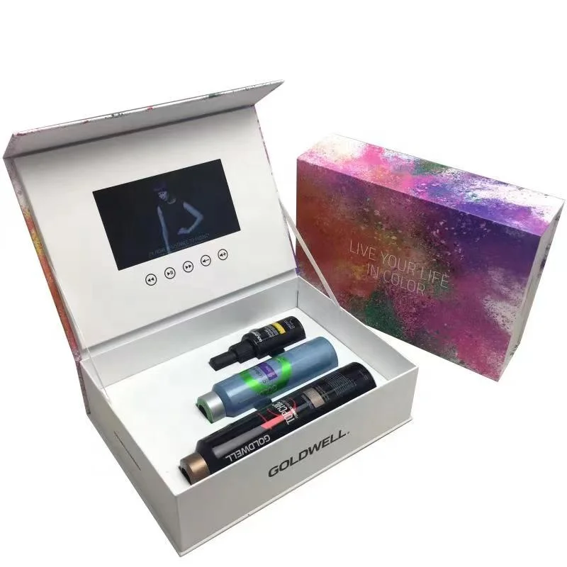 Customized High Quality Promotional Magnetic Video Gift Box 7 inch Lcd Screen Video Display Box