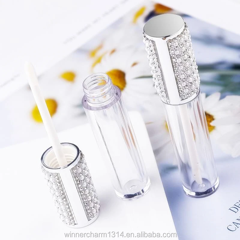 Wholesale Best sell Clear Lip Gloss Tube  Empty Silver Lipgloss Bottles With Brush Private Label