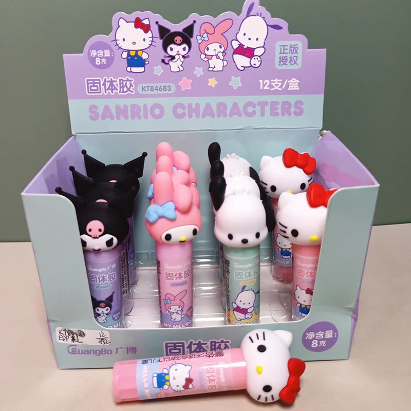 Student Stationery solid gum, Mini KT glue stick, Anime melody kuromi glue stick for girls
