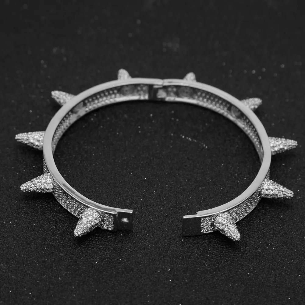 new design fashion hot sell retro punk rivet style luxury friendship stone bracelets