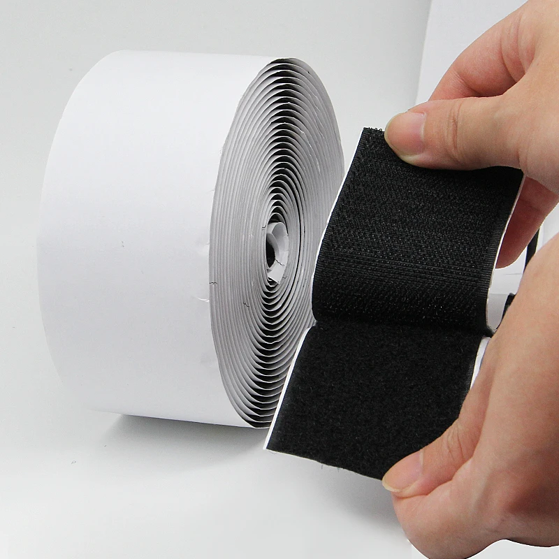 Hot Sales Window Screen Curtain Self-adhesive Tape 100% Nylon Back Adhesive Double Sided Velcroes Black White Colorful
