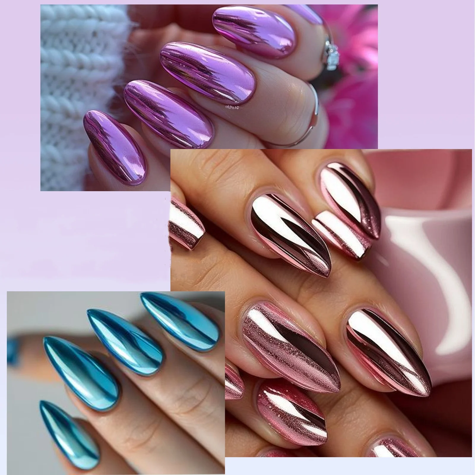 Nail Art Liquid MCB Laser Magic Mirror Powder No Fly Powder Liquid Mirror Flour Magic Sleeve Nail Art Decor Manicure