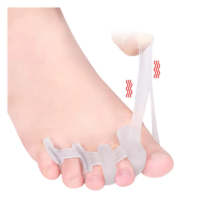5 Holes Toe Stretcher Soft Silicone Toe Spreaders for Bunion Pain Relief and Stretching Toe Separators
