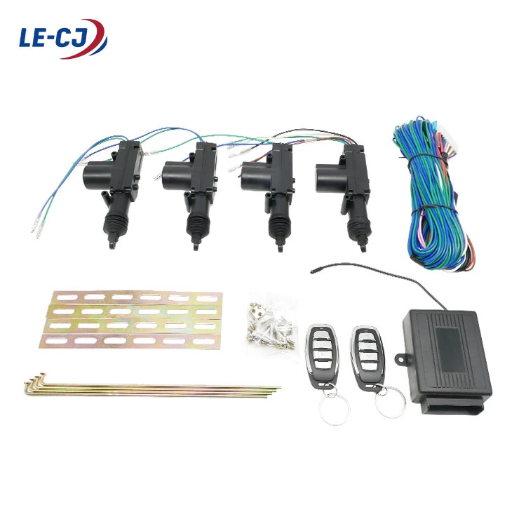 12v Universal Car Alarm Remote Control Central Door Lock With 4 Door Actuator Kit Auto Locking System Motor With Hardware