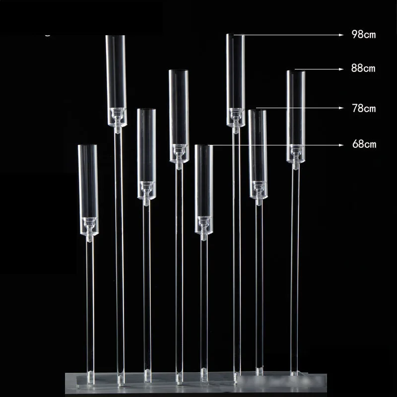 Wholesale Clear Candle Holders High Wedding Candlesticks Candelabrum  Cheap Flower Stand Candelabra Centerpiece