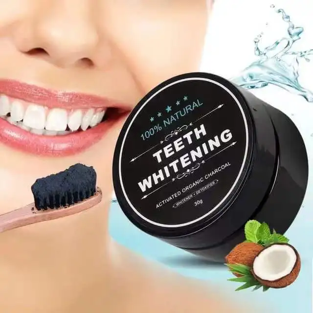 Coconut Activated Charcoal Teeth Whitening Powder Natural Ingredient Color Corrector Mint Flavored Teeth Whitening Powder