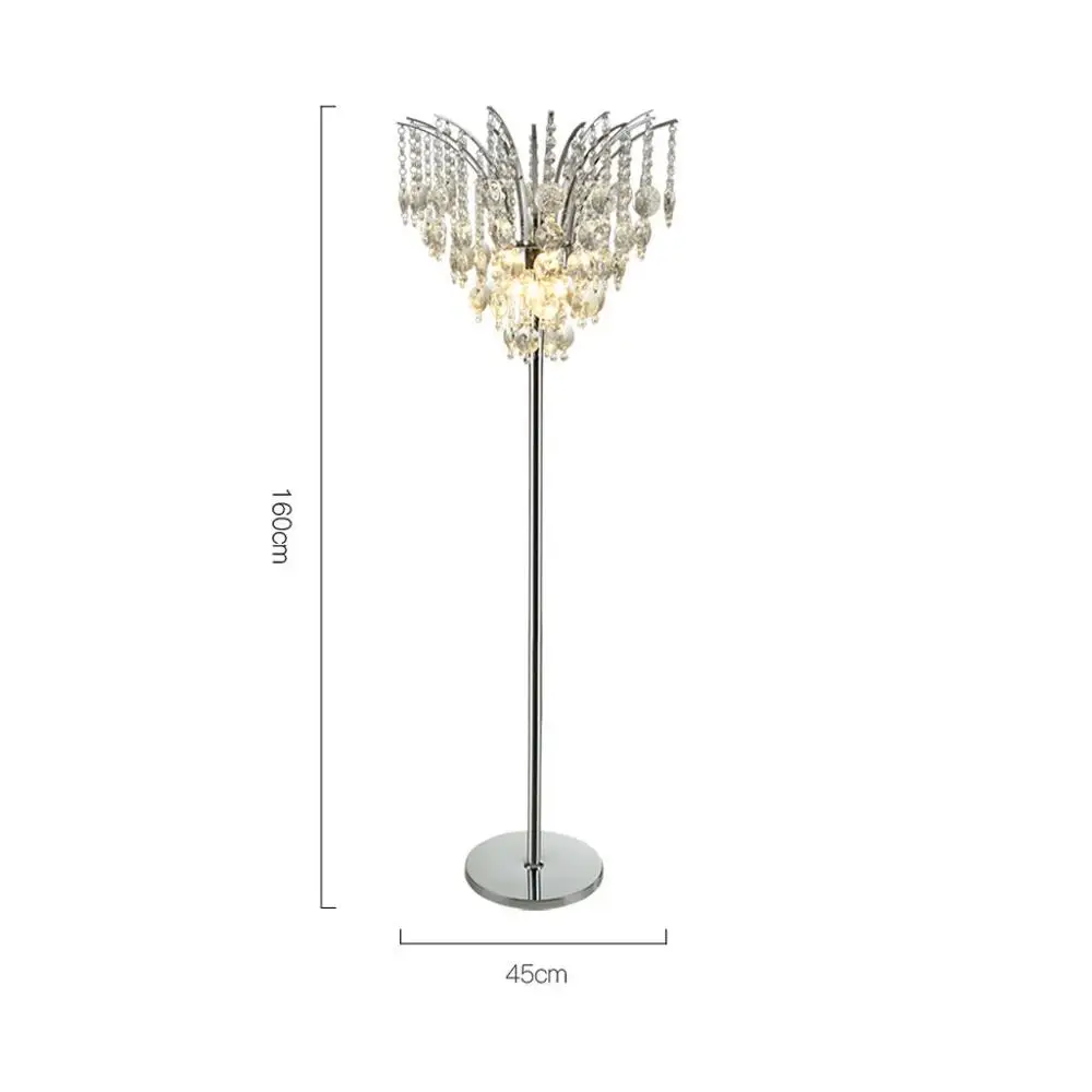 luxury adjustable  crystal floor standing floor lamp