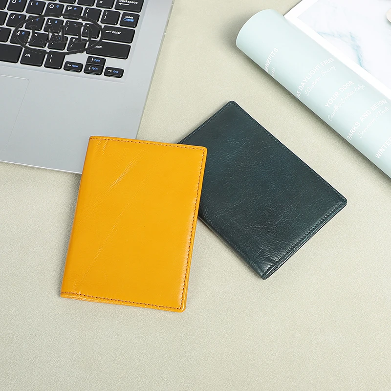 Cowhide vintage boarding card leather passport holder passport bag passport book wallet card bag