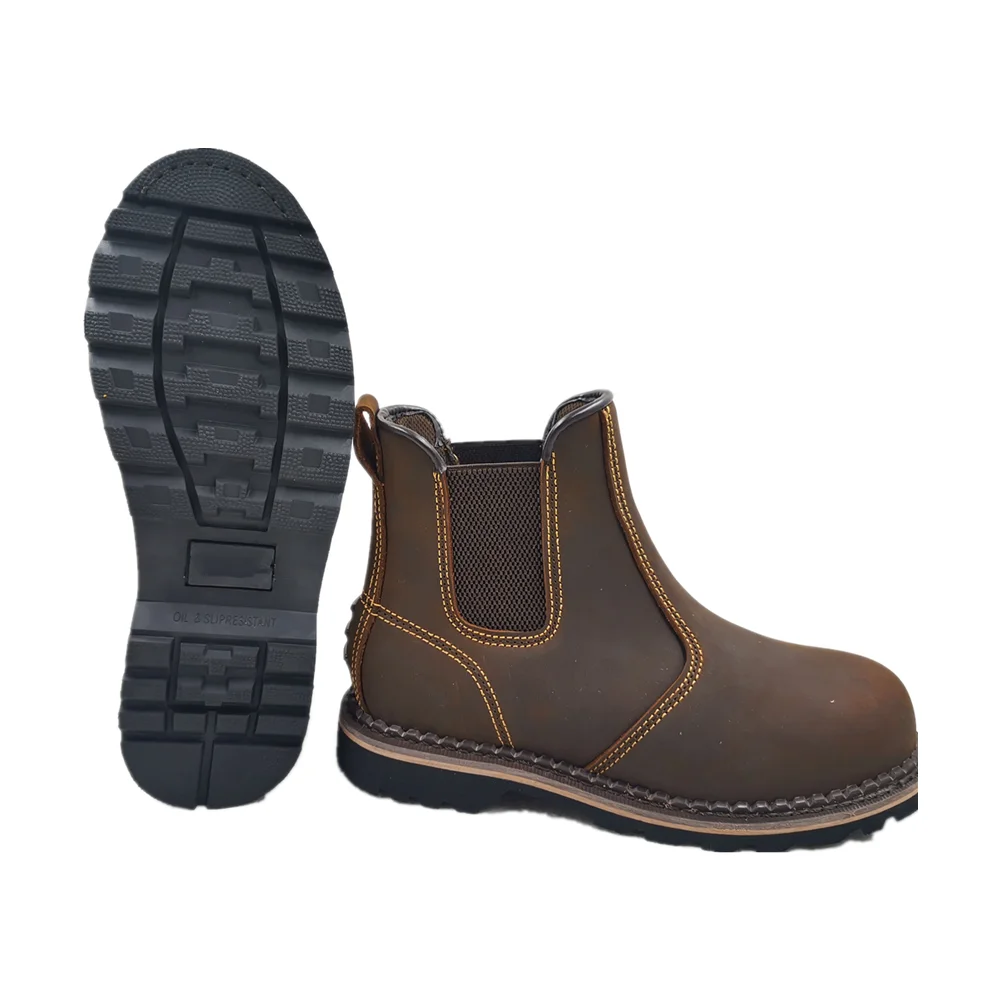 Morning Glory Footwear women men brown  grey crazy house leather safety shoes anti slip work boots