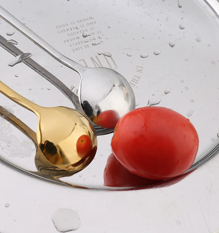 
Golden Tall drinking mixing spoon long handle spoon 