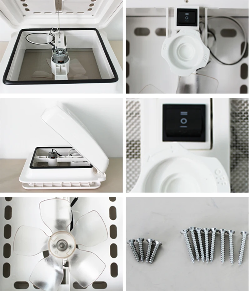 car Window part 12 v 3.6W manual Smoked Exhaust Heat Anti-UV Air Vent cooling ventilation Roof Vent Fan for  Caravan Motorhome