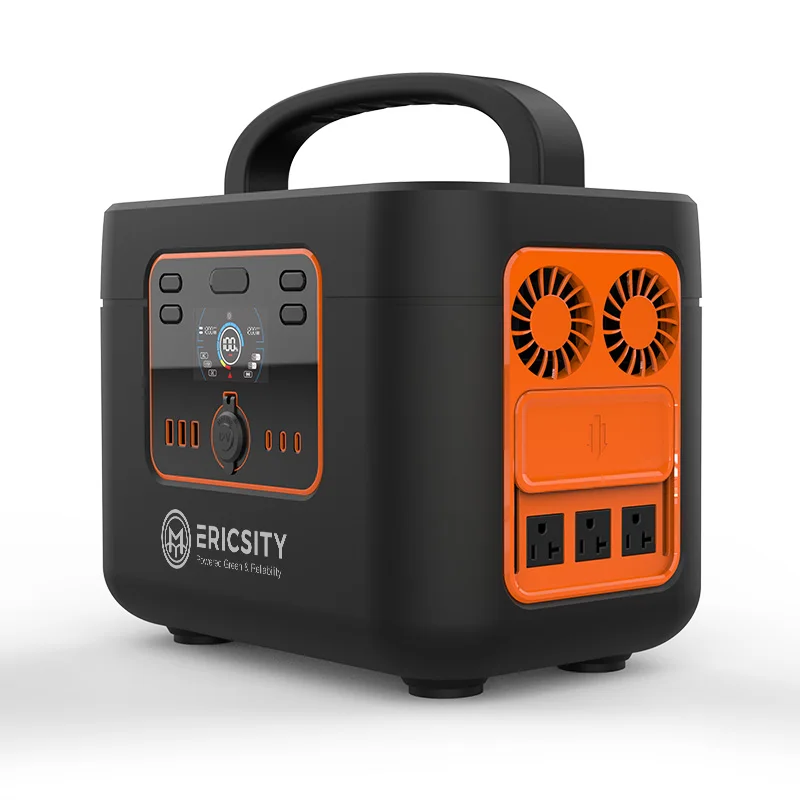 Ericsity 110V 220V Lithium Battery Off Grid Portable Solar Generator 700W 1200W  Portable power station