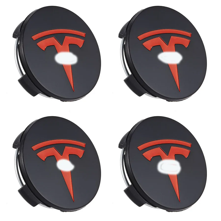 4Pcs/Set Chromed Aluminum Hub Cover Wheel Center Caps For Tesla Model 3 S X Y All 2.22 Inch Wheel Hub