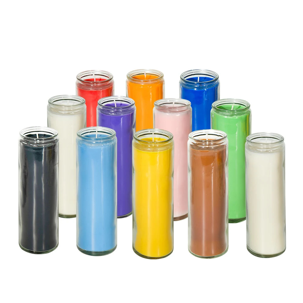Glass Candle, 7days candles with Different Color , Religious Candle