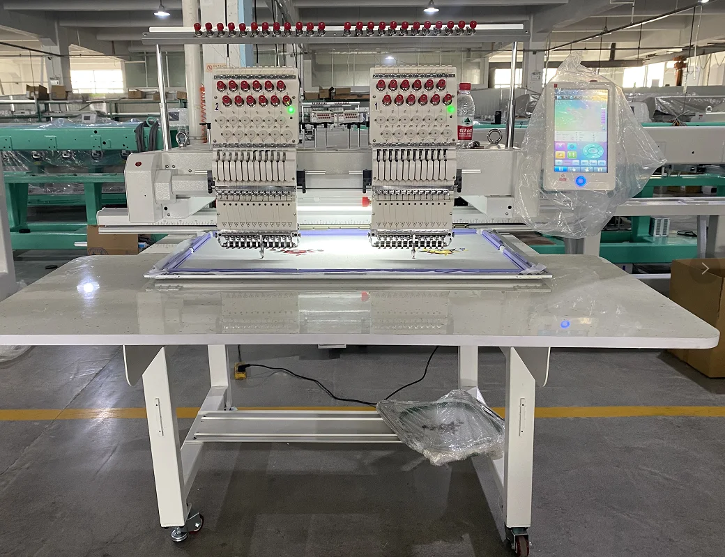 Yeshi Customize Colors and Logo New Double Heads Computerized Embroidery Machines For Flat/Cap/T-shirt Embroidery
