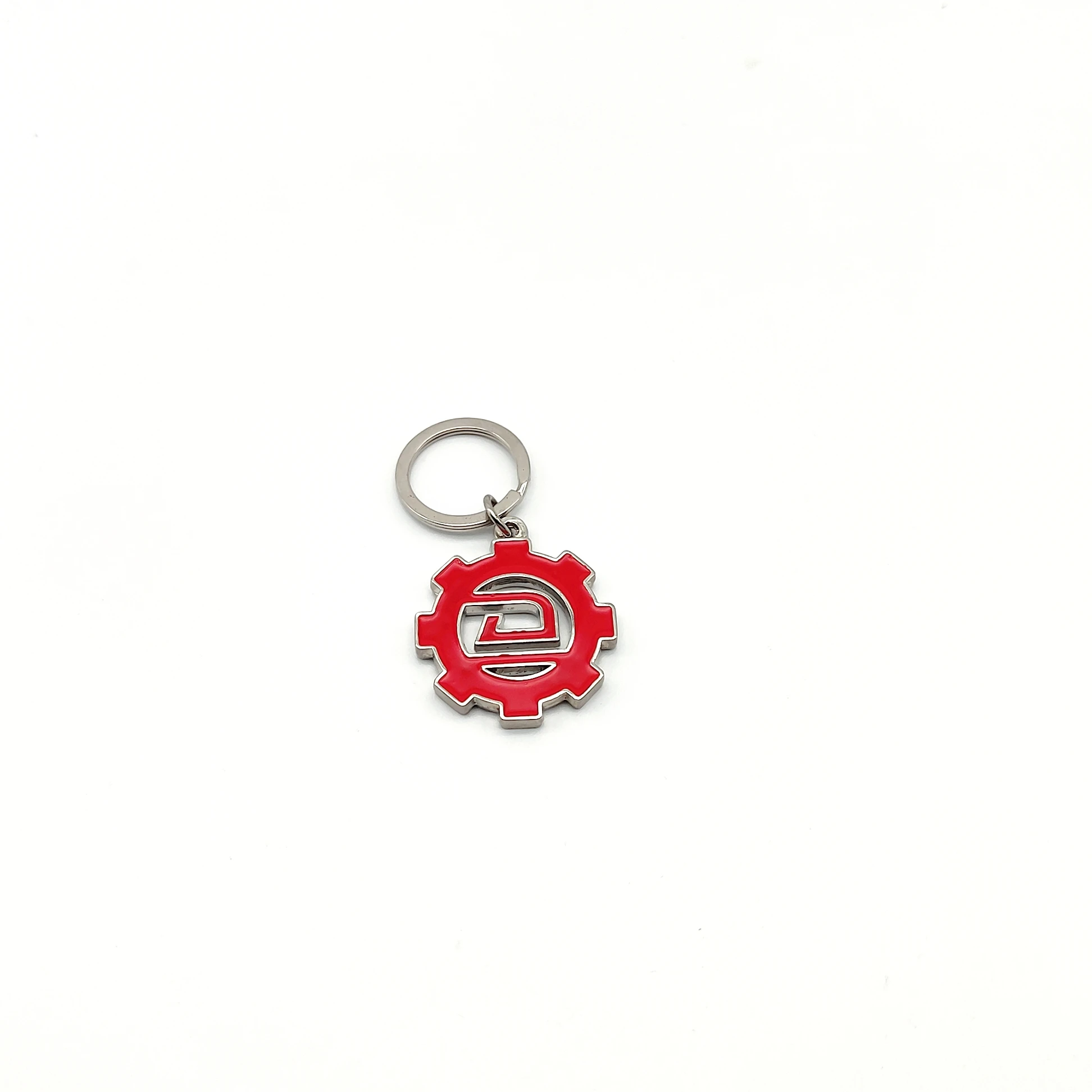 Wholesale Luxury Logo Custom keyring Red Gear Enamel Metal Keychain