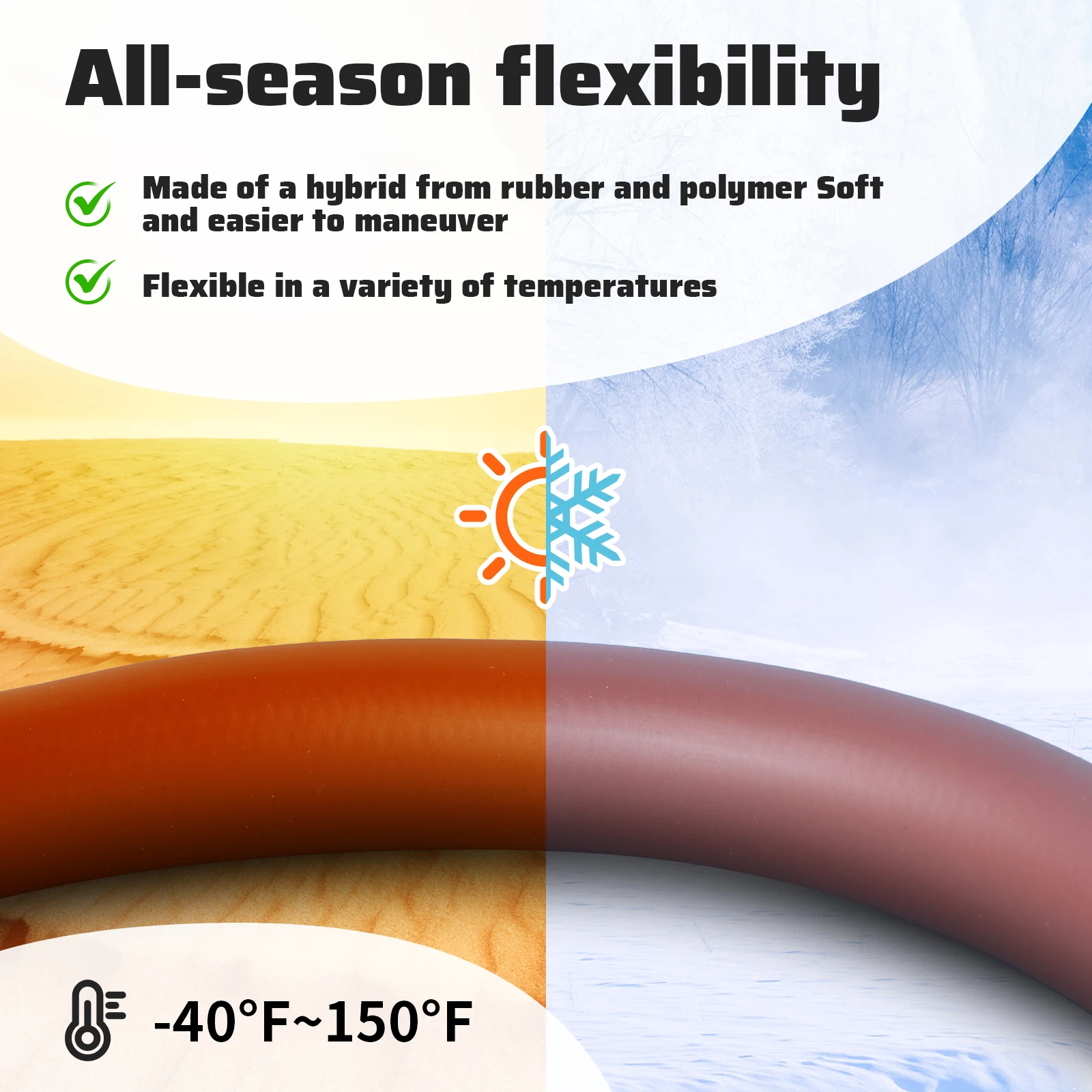 Garden Supplies Flexible 50 Feet Hybrid Polymer Rubber Garden Watering Hose Pipe