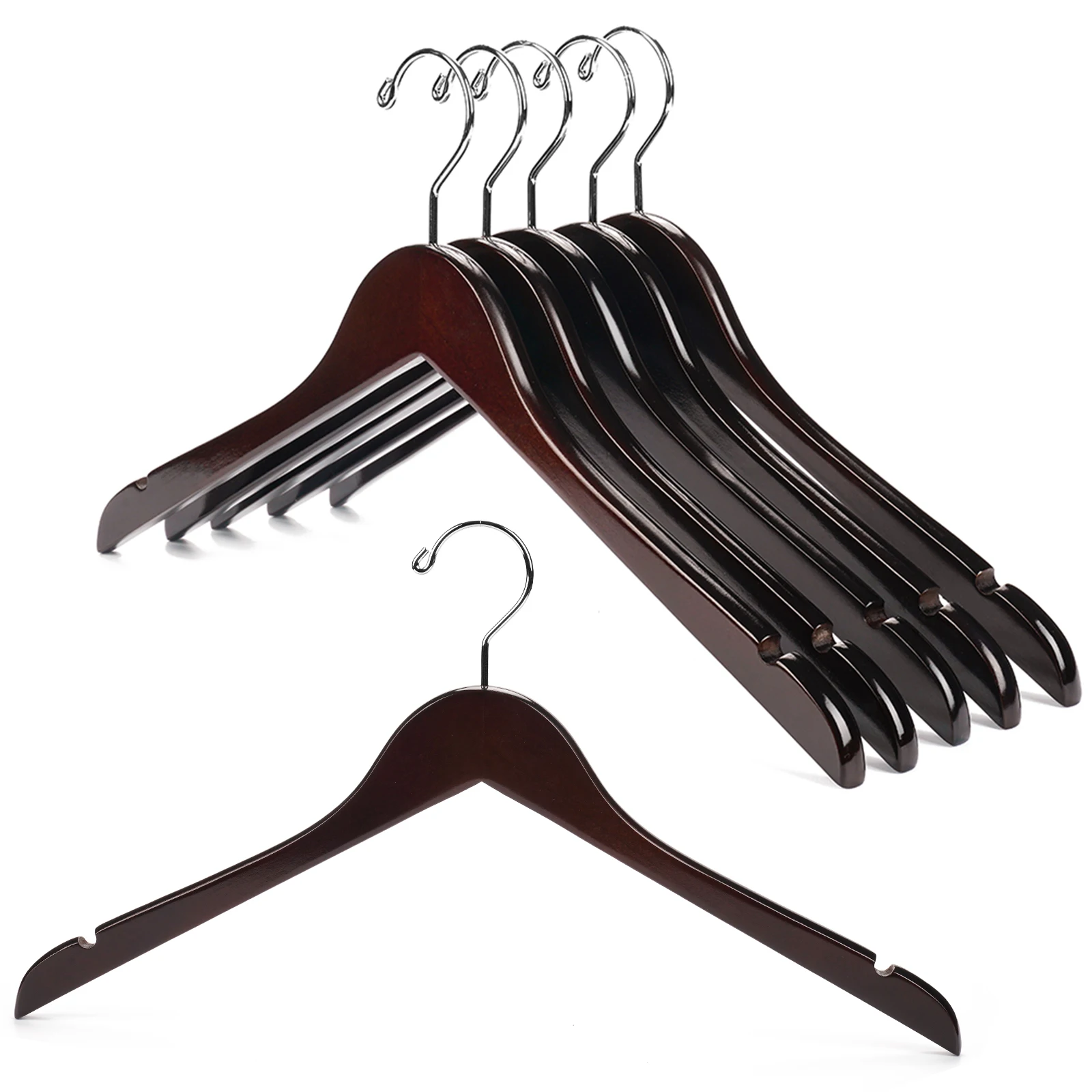 CLASSICwood Single Tier Multifunction Hanger for Clothes Clothing Living Room for Store Wardrobe Hotel Use