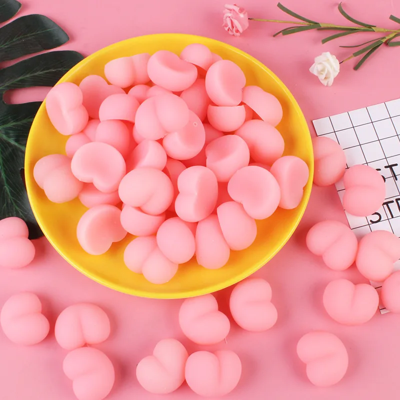 Customized 2024 Cute Hip Squeezing Toy Fun Soft Rubber Hip Balls Student Squeezing Stress Relieving Toy Wholesale