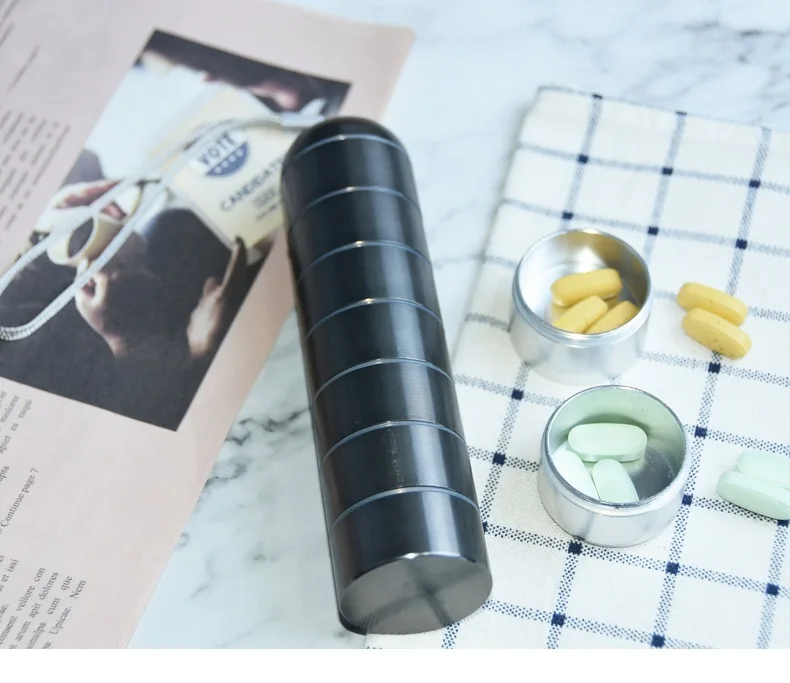 Pill container plastic weekly medicine travel pill box pill box