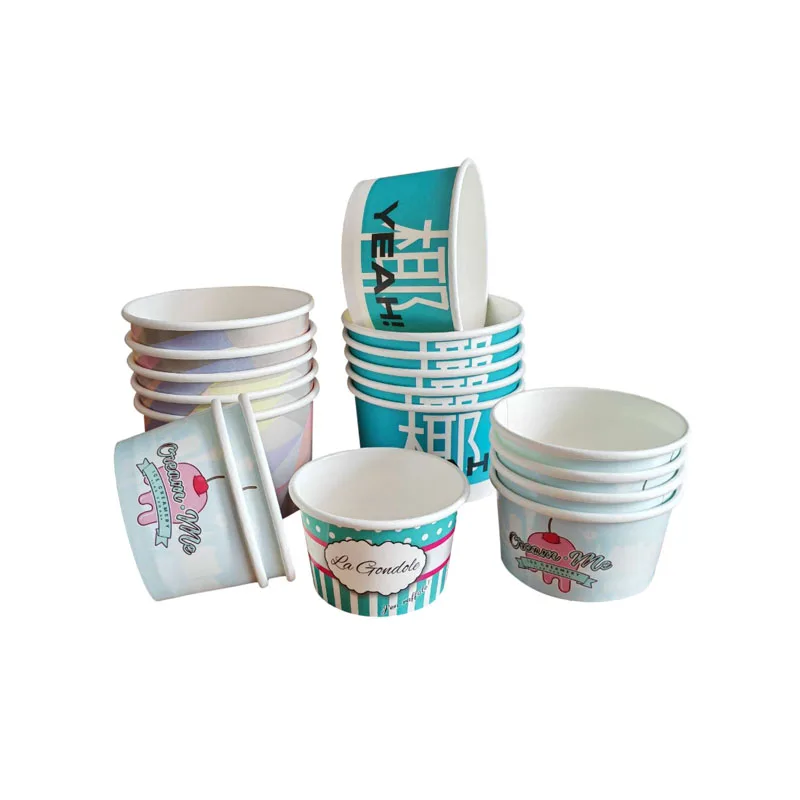 Wholesale Yogurt Tubs with Personal Logo Printing  Manufacturer Disposable Paper Cups Various Paper Container