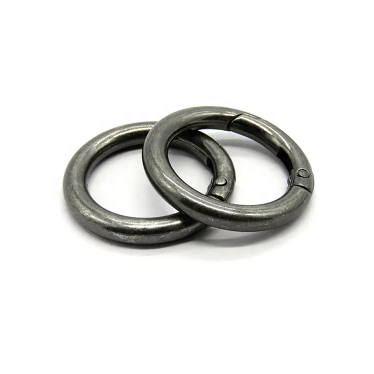 YK 11051 Good Quality Spring Gate O Ring Round Carabiner Round Snap Hook Metal Spring Gate O Ring for Bag