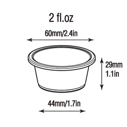 2 oz Clear Jello Shot Cups Plastic Disposable PP Portion Sauce Cups with Lids Souffle Cups