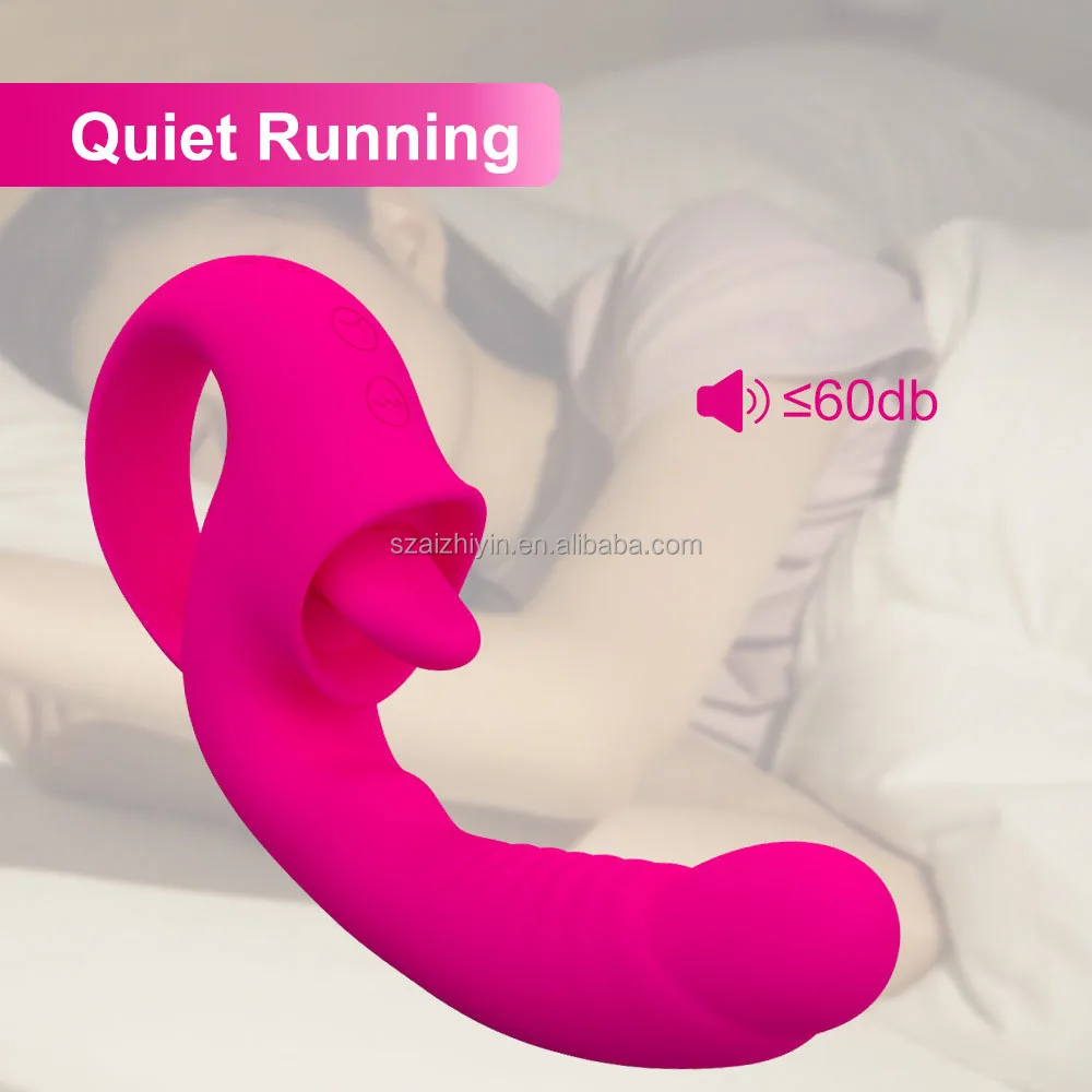Hot Sale Dropshipping G Spot Clitoris Tongue Licking Dildo Vibrator 2 in 1stimulator Sex Toys for Adults