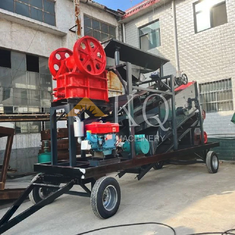 Diesel Mobile Portable Rock marble granite aggregate Crushing Plant Prices quarry production line Stone Jaw Crusher Machine Sale