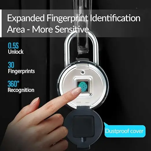 Waterproof Anti-Theft Tuya Smart Mini Fingerprint Padlocks Storage Smart Padlock with USB Charging