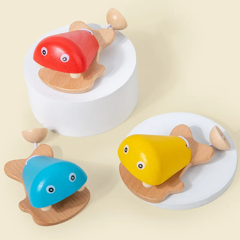 High quality wooden castanets musical enlightenment instrument toys Animal cartoon gift for kids