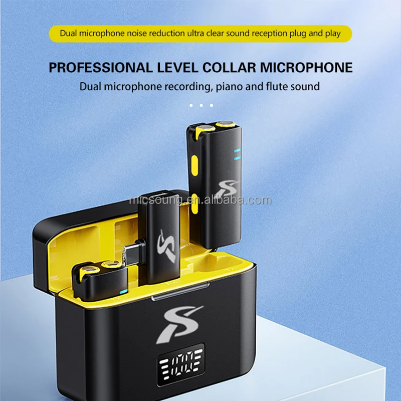 CLLM-SX16 Professional Level Dual Mini Lavalier Microphone Live Radio Noise Reduction Ultra Clear Sound Reception Plug and Play