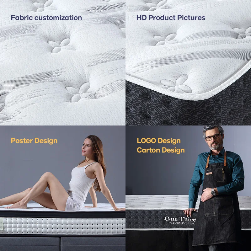 Bedroom Orthopedics king Size Hybrid Pocket Spring Mattress Hotel Comfortable Mattresses in a Box