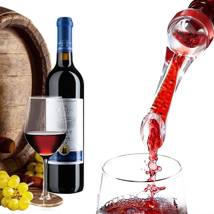 Top Seller Bar Tool AS Plastic 5 color Detachable Aerating Pourer Decanter Spout Wine Aerator Pourer