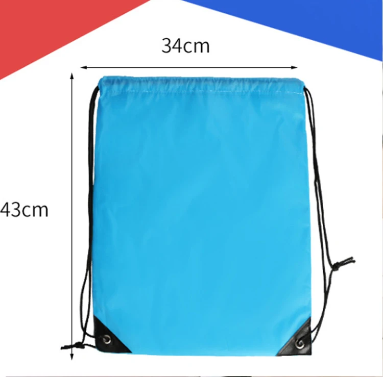 Custom Durable Reusable Polyester sports Draw String Bags Nylon Drawstring Backpack with personal logo