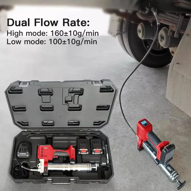 Portable Rechargeable LCD Display LED Light Electric Grease Gun Battery High Pressure Grease Guns Cordless Grease Guns Electric