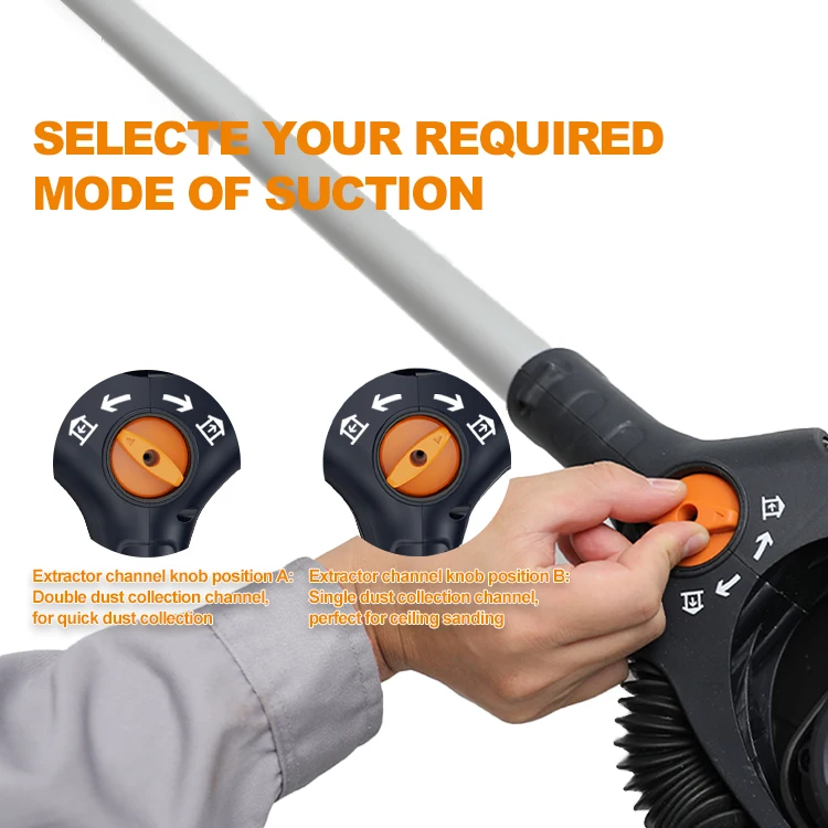 MAXXT 2024 New Design Brushless Drywall Sander Orbital Drywall Sander Light Weight Flexible Dual Suction Electric Sander