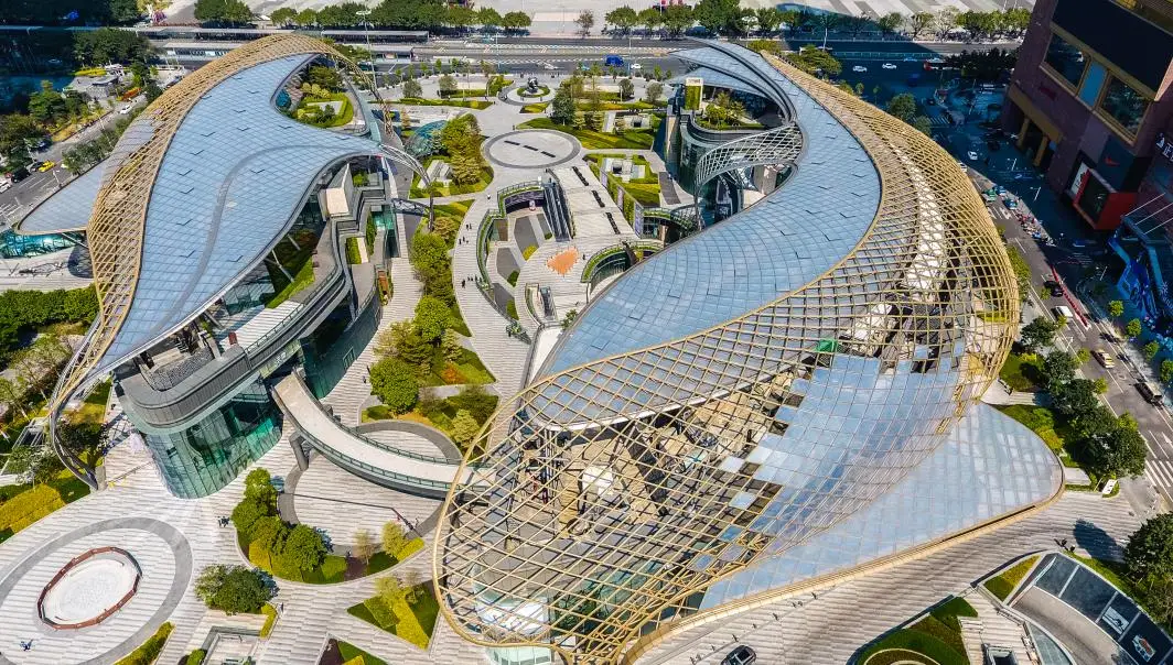 ETFE Tensile Fabric Roof Membrane Structure Shade Commercial Center Shade